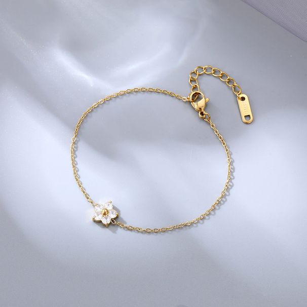 Braccialetti con strass placcati in acciaio al titanio con fiori dolci_voghion.com
