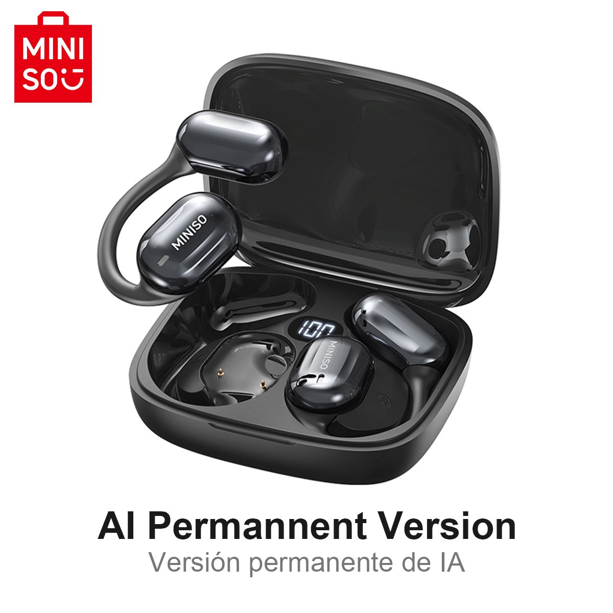 MINISO MS162 Intelligent Bluetooth Translation Earbuds Wireless Headphones Chat Headset Office Travel,16mm Driver Unit_voghion.com