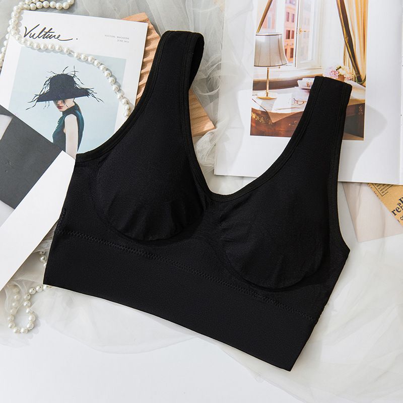 Tank top with cushion, suspender, lingerie, beautiful back, base layer, high elasticity, no steel ring, breathable,_voghion.com
