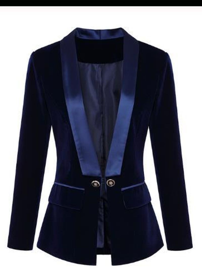 Vêtements pour femmes Nouveau style veste pour femme défilé de costume gris de haute qualité coupe ajustée bouton velours veste de costume coupe ajustée_voghion.com