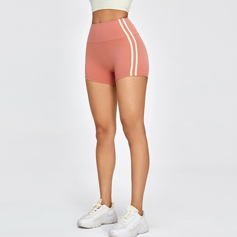 New Yoga Tight Peach Hip Lifting Hot Pants Contrast Color Breathable Fitness Quick Drying Sports Shorts_voghion.com