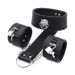 Manette in pelle con lucchetto e collare regolabile - Dispositivi di ritenuta neri per donne_voghion.com