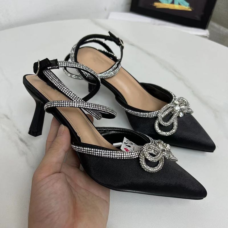 Women's Shoes trade original goods high-heeled 6CM bow outer wear women's sandals_voghion.com
