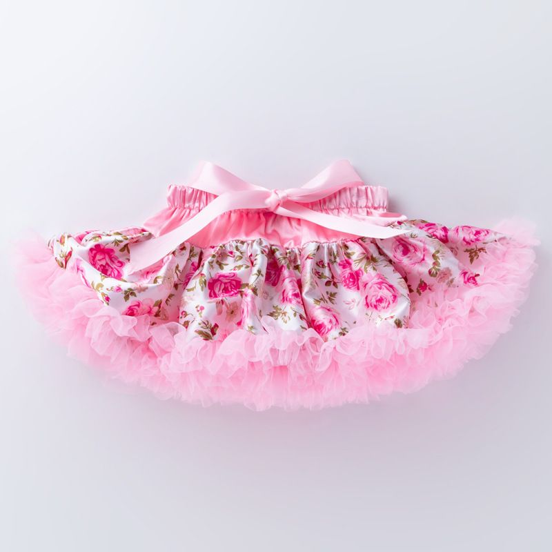 Baby Clothing Women's baby fashion bustier dance dress baby children's skirt printed flower colour ding tutu peplum skirt with mesh princess skirt_voghion.com