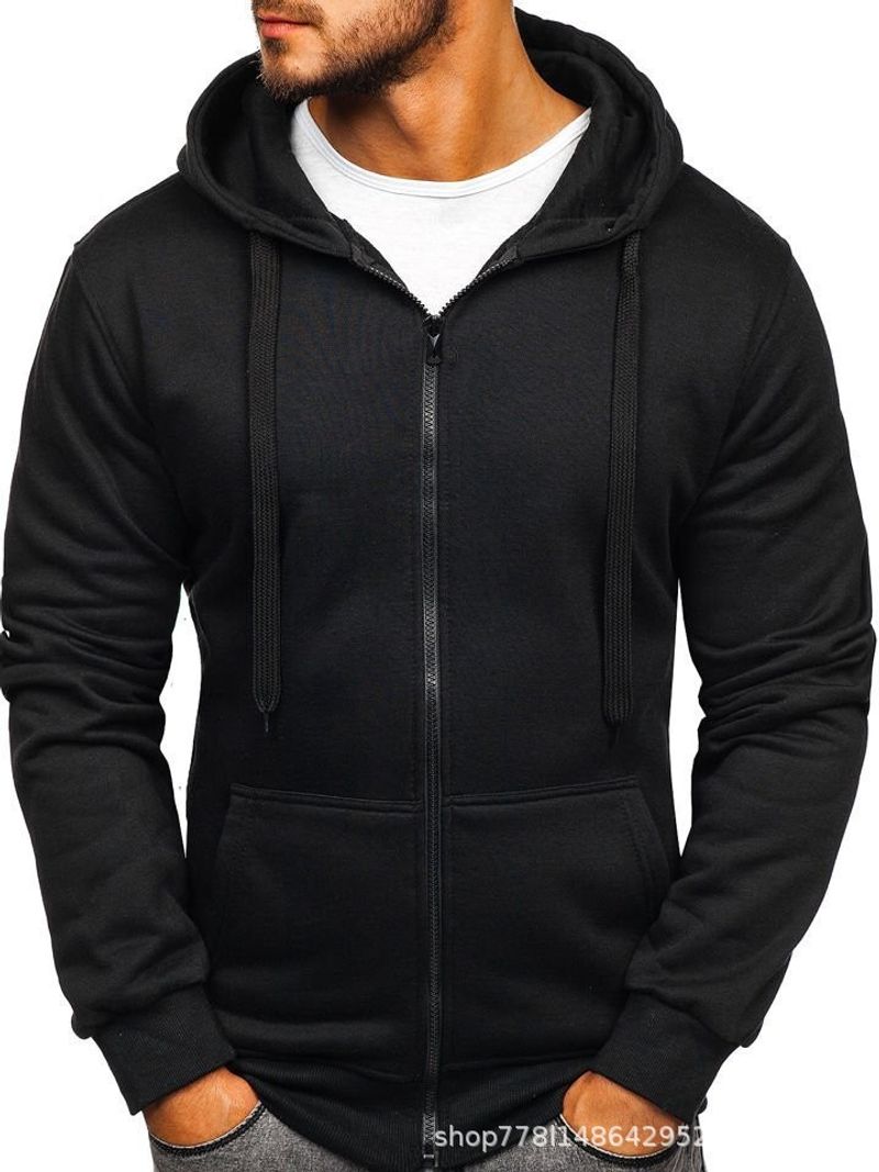 Herrenbekleidung Warenversorgung Herren Einfache Grundmodelle Kapuzenjacke Herrenmode Pullover_voghion.com