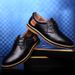 Spring And Autumn Large Size Men's Low-Top Lace-Up Casual Leather Hand-Stitched British Style Work Shoes For Men_voghion.com
