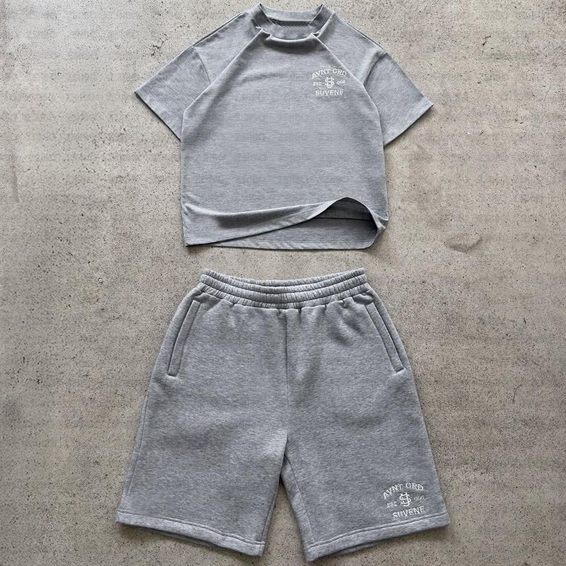 Women's Clothing Street Style Simple Style Spring And Summer Trend All Match Casual Round Neck Top Letter Print Fashion Shorts_voghion.com