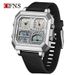 Men's Stylish Square Dual Display Digital Watch With Multifunction, Waterproof, Luminous, Sports Chronograph Electronic Luminous Sports Chronograph_voghion.com
