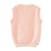 Baumwoll-Pulloverweste für Mutter und Kind, weiche Baumwoll-Kinder-Pulloverweste mit süßem Häschen-Design, Strickjacke für Frühling, Herbst und Winter (80–140 cm, Rosa)_voghion.com