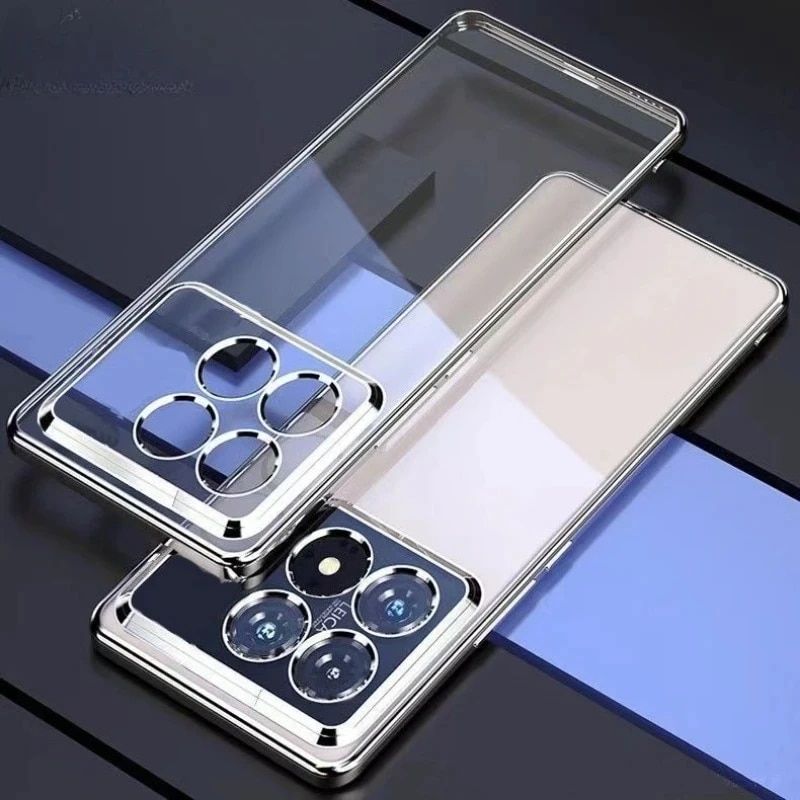 Capa Xiaomi Note 13 5G POCO X6 Galvanizada Transparente Silicone Macio Capa Traseira Para Redmi Note13 Pro Plus Funda_voghion.com