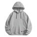 Men's Half-Zip Fleece Hoodie Sweatshirt - Casual Pullover Jacket With Hood For Spring & Autumn (Black, Blue, Green, Light Grey, Dark Grey)_voghion.com
