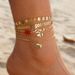 Beach Anklet Female Star Shape Butterfly Chain Pearl Ocean Style Shell Pineapple Inlaid Jewelry_voghion.com