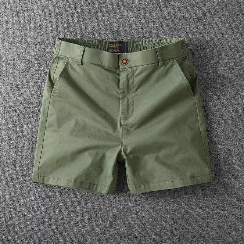 Men's Summer Casual Shorts - Elastic Waist Cargo Shorts With Straight Fit, Lightweight & Breathable, Solid Color Versatile Styling​_voghion.com