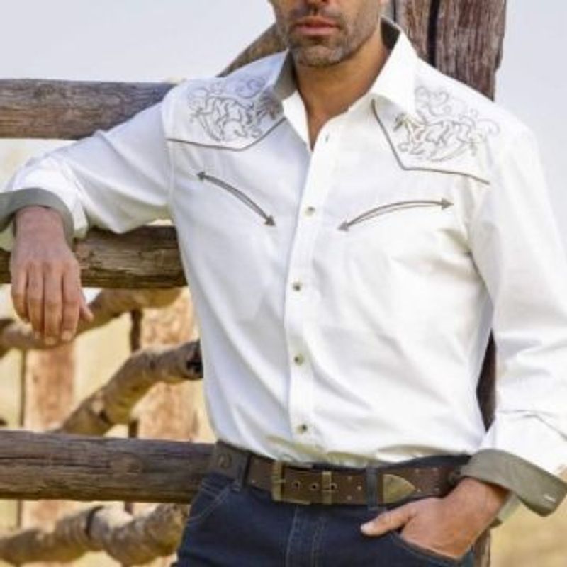 2024 Top Herbst Herren Langarmshirt, Western Cowboy Trendy Shirt_voghion.com