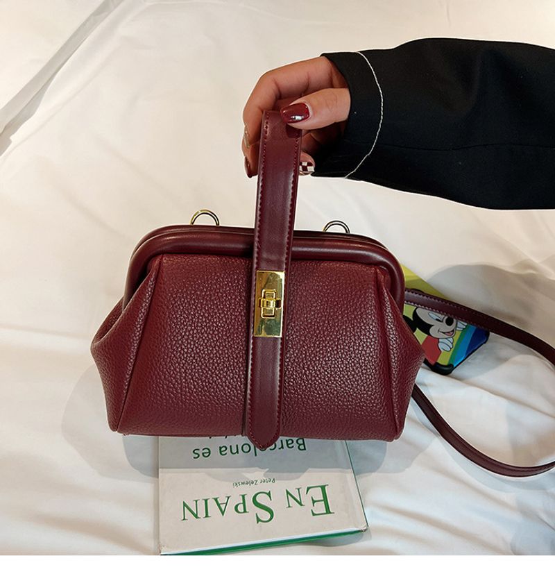 Borsa da donna 2024 Borsa per il tempo libero e minimalista con nuova clip a motivo litchi Borsa a tracolla alla moda e versatile_voghion.com