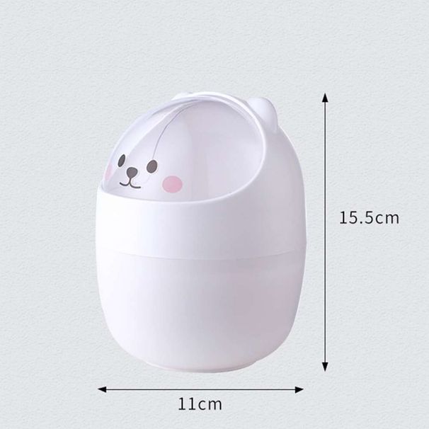 2Pcs Rocking Lid Design Multifunctional Storage Bin Cute Desktop Cartoon Mini Trash Can Creative Decoration Home Daily Necessities_voghion.com