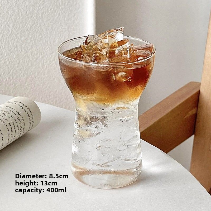 Niche INS Style Iced Americano Coffee Heat-Resistant Wide-Mouth Glass Milk Beverage Cold Brew Water Cup_voghion.com