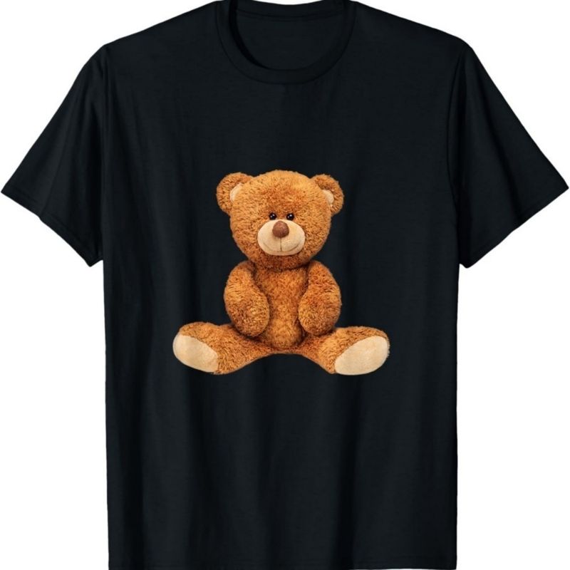 Tricou cool cu ​​ilustrații grafice pentru ursuleț de pluș real._voghion.com