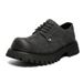 Scarponi da lavoro retrò da uomo Buffny - Scarpe Oxford traspiranti con suola spessa per un abbigliamento casual, comode ed eleganti (nero/bianco)_voghion.com