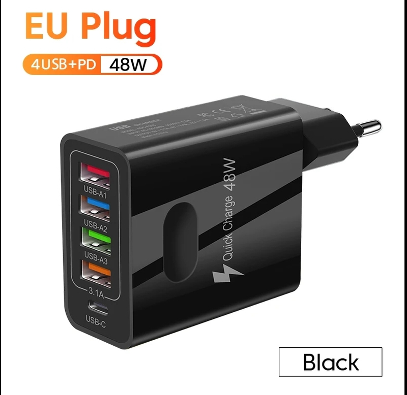 Quick 48W Charge 3.0 QC 3.0 USB C Quick Charge PD Type C C Adapter for iPhone 14 iPad Samsung Xiaomi Phone_voghion.com