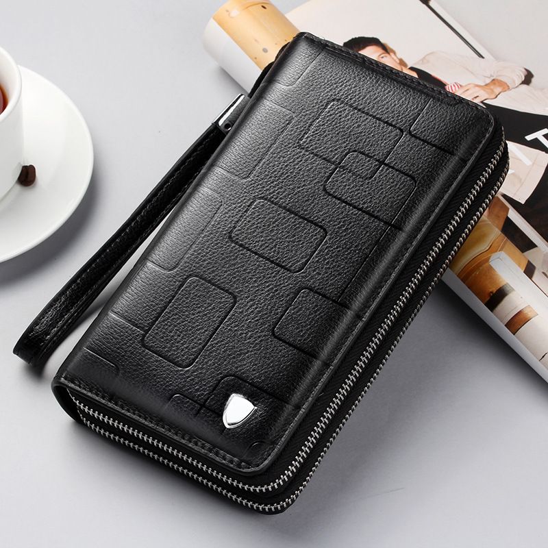 Neue Herrenbrieftasche, High-End-Handtasche mit Doppelreißverschluss, Herrenhandtasche, Handheld-Geldbörse, Aktentasche_voghion.com