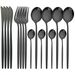 Mirror Black 16-Pack Set - Fruit Fork Sierware_voghion.com