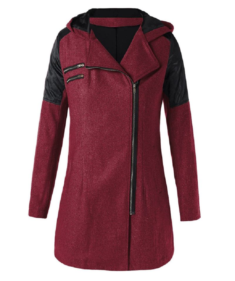 Einfarbiger Langarm-Trenchcoat für Damen_voghion.com