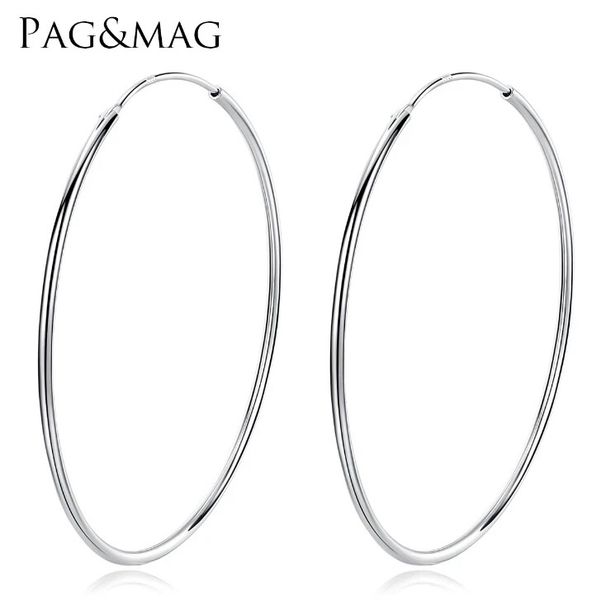 SOLID STERLING SILVER PLAIN 1MM THICK ROUND ENDLESS HOOP EARRING 8-70MM PE16_voghion.com