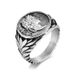 Bague en acier titane pour homme, style Empire romain, César, style rétro, pièce de monnaie moulée_voghion.com