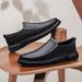 Trendy Top Layer Rindsleder Casual Leder Buine Herren Soft Surface Slip-On Loafer Driving Dad Rutschfest Große Größe_voghion.com