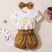 Kids' Clothing Hot Selling Baby Girl Cotton Short Sleeved Tight Romper And Floral Shorts Set_voghion.com