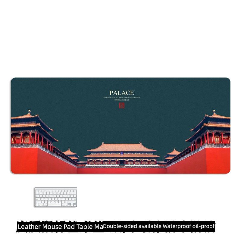 Oslagbar kvalitet Vattentät oljetålig lädermusmatta Modeöverdimensionerad Förbjuden stad-stil kinesisk kontorsmatta för anteckningsböcker_voghion.com