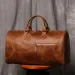 Leathfocus Travel Bag: Large Capacity Crazy Horse Leather Weekender | Cowboy Boot Handbag, Retro Lage, Notebook Bag_voghion.com