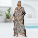 Women’s Printed Rayon Beach Cover-Up Dress – Flowy Boho Kimono Robe With UPF Protection (One Size, Lightweight & Breathable)_voghion.com