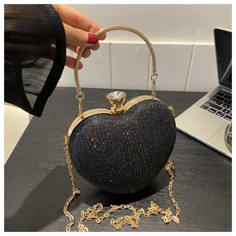 Hochwertige Minitasche für Damen, trendige Umhängetasche mit Modekette, tragbarer Pfirsichherz-Tasche im Hot Style_voghion.com