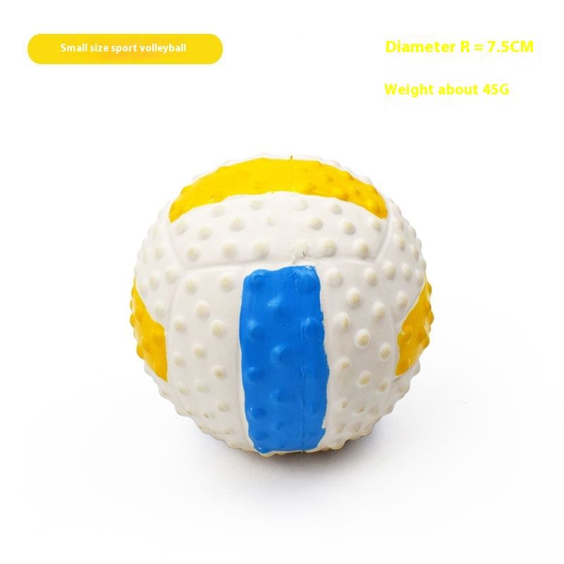 Παιχνίδι φωνής από λάτεξ για βόλεϊ 7,5 εκ., μπάλα εκπαίδευσης παζλ κατά του δαγκώματος, είδη για κατοικίδια_voghion.com