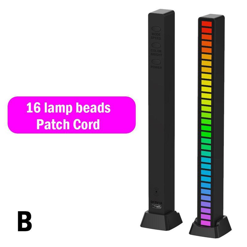 Pick Up Car Atmosphere Light, LED Voice Controlled With APP, Bluetooth RGB Color Computer Desktop Rhythm Sensing Light_voghion.com