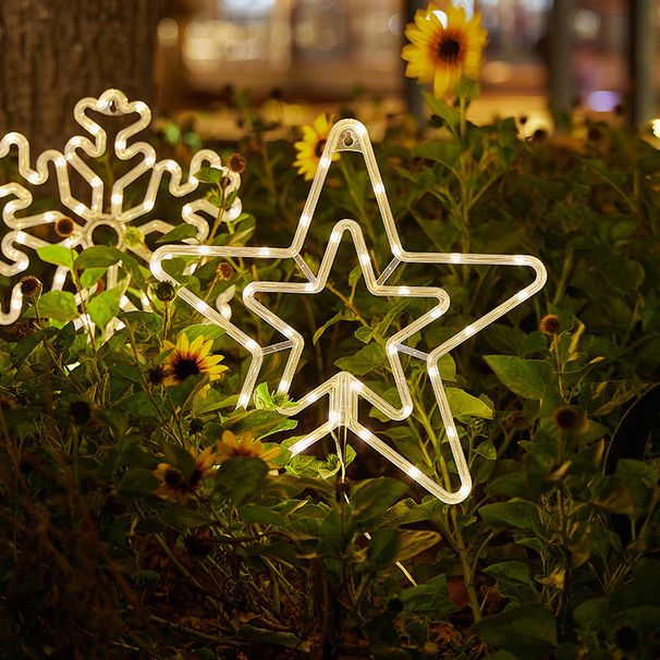 OLDSIXTH Solar-Powered LED Garden Decorative Lights - Snowflake, Star, Deer & Christmas Tree Designs_voghion.com