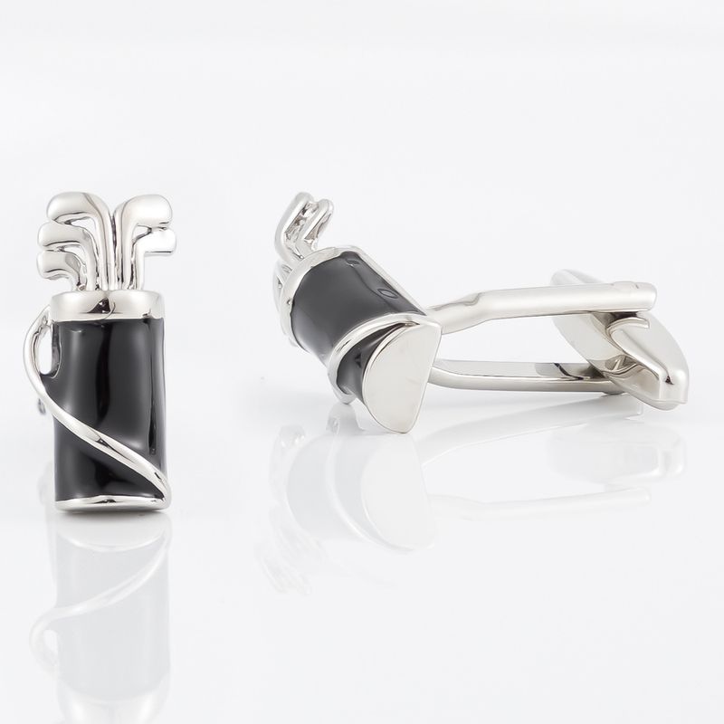 New Black Dot Painted Golf Ball Copper Cufflinks Hot Selling Men's French Shirt Cufflinks_voghion.com