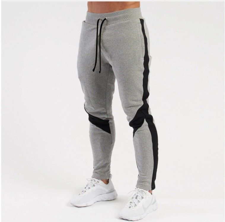 2024 Winter New Color Matching Plush Warm Feet Sports Fitness Casual Pants Men's_voghion.com