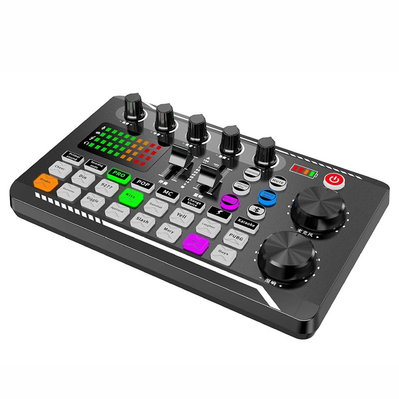 F998/V8S Microphone Live Mixer Board Sound Card Audio Mixing Console Amplifier_voghion.com