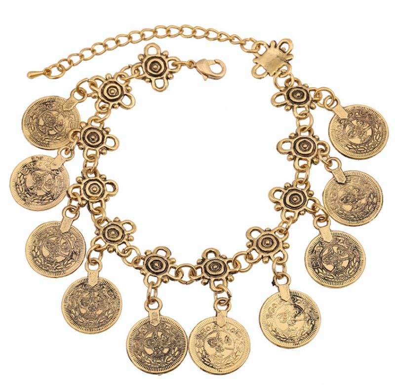 Sommer Stil Vintage Böhmischen Metall Quaste Fußkettchen Luxus Charme Münze Knöchel Armband Für Frauen Schmuck_voghion.com