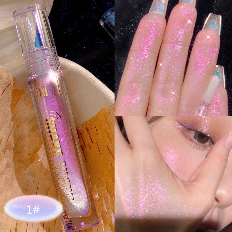 Highlighter 2 Farben Glitter Make-Up Multifunktions Flüssigen Lidschatten Eyeliner Wasserdichte Perle Aufhellen Seidenraupe Shake_voghion.com