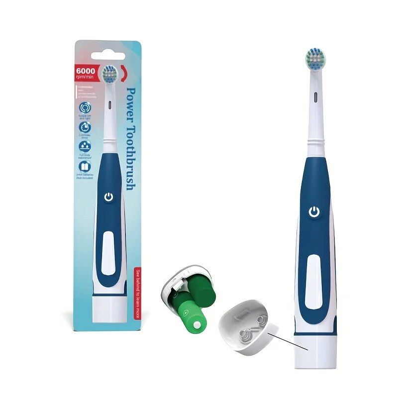 Periuță de dinți electrică rotativă cu cap rotund compatibilă cu Oral-b, curățare rapidă, albire dinți_voghion.com