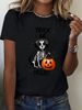 Spring and summer European and American women's new ladies casual fashion loose tops printed women's T-shirts_voghion.com