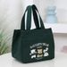 ladies Cartoon Bear Printing Large Capacity Lunch Box Bag Office Staff Handbag_voghion.com