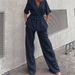 Women's Clothing Fashion Suit Cotton And Linen Short Sleeve Long Pants Two Piece Suit Belt Design Casual_voghion.com