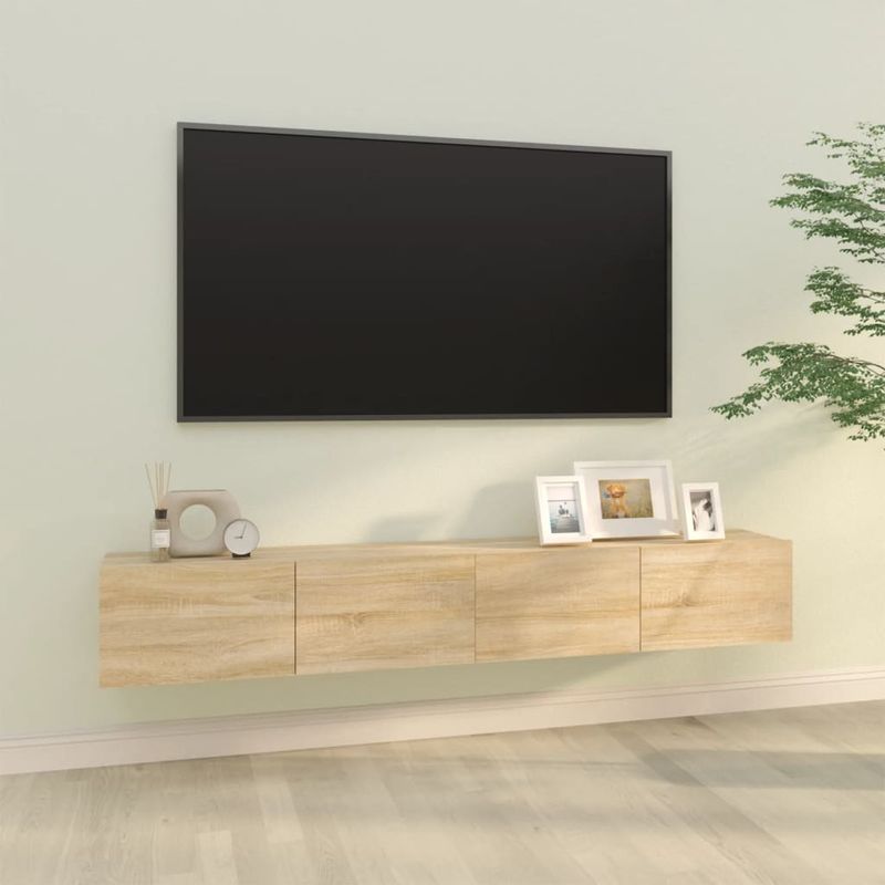 TV-Wandschränke 2 Stk. Sonoma-Eiche 100x30x30 cm Holzwerkstoff_voghion.com