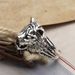 Old fashioned tiger head ring for men and women, personalized niche design, domineering zodiac index finger ring jewelry_voghion.com