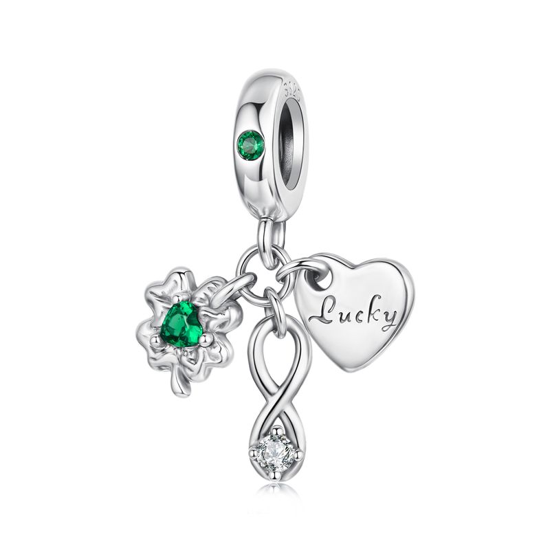 Four-leaf Clover Pendant Charm Sterling Silver Charm, SCC3113_voghion.com